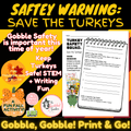 Turkey Safety Poster Project | Thanksgiving Writing & Craft Activity