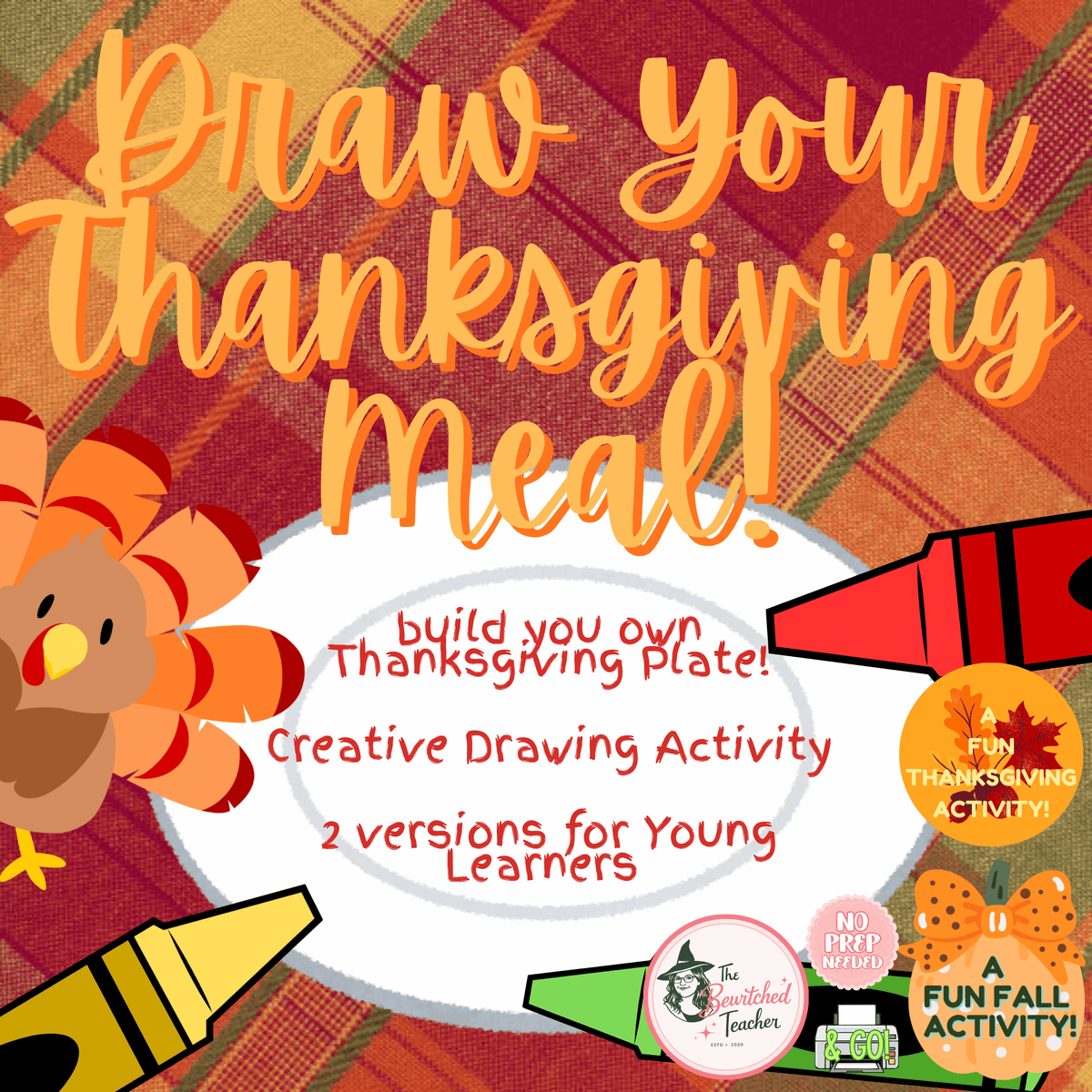 Draw Your Thanksgiving Meal! | Thanksgiving Plate Drawing Activity (2 Versions)