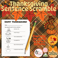 Thanksgiving Scrambled Sentence Activity | Fall Literacy Worksheet