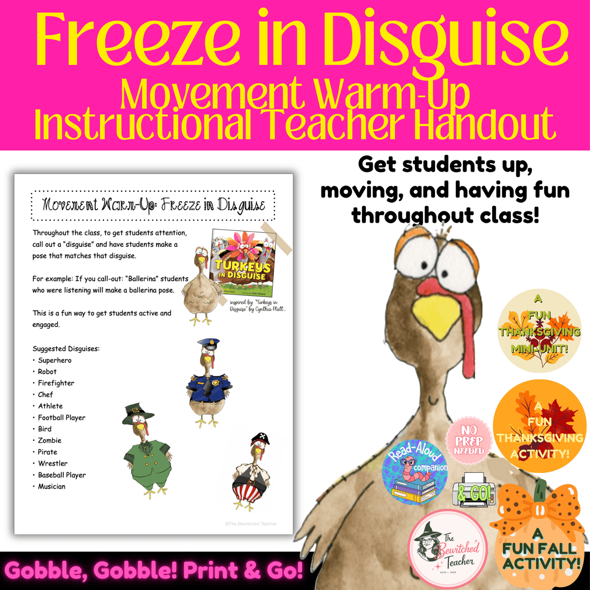 Turkey in Disguise Movement Warm-Up | A Thanksgiving Brain Break Activity