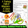 A Turkey Full of Rhymes | Thanksgiving Poetry & Phonics Class Craftivity