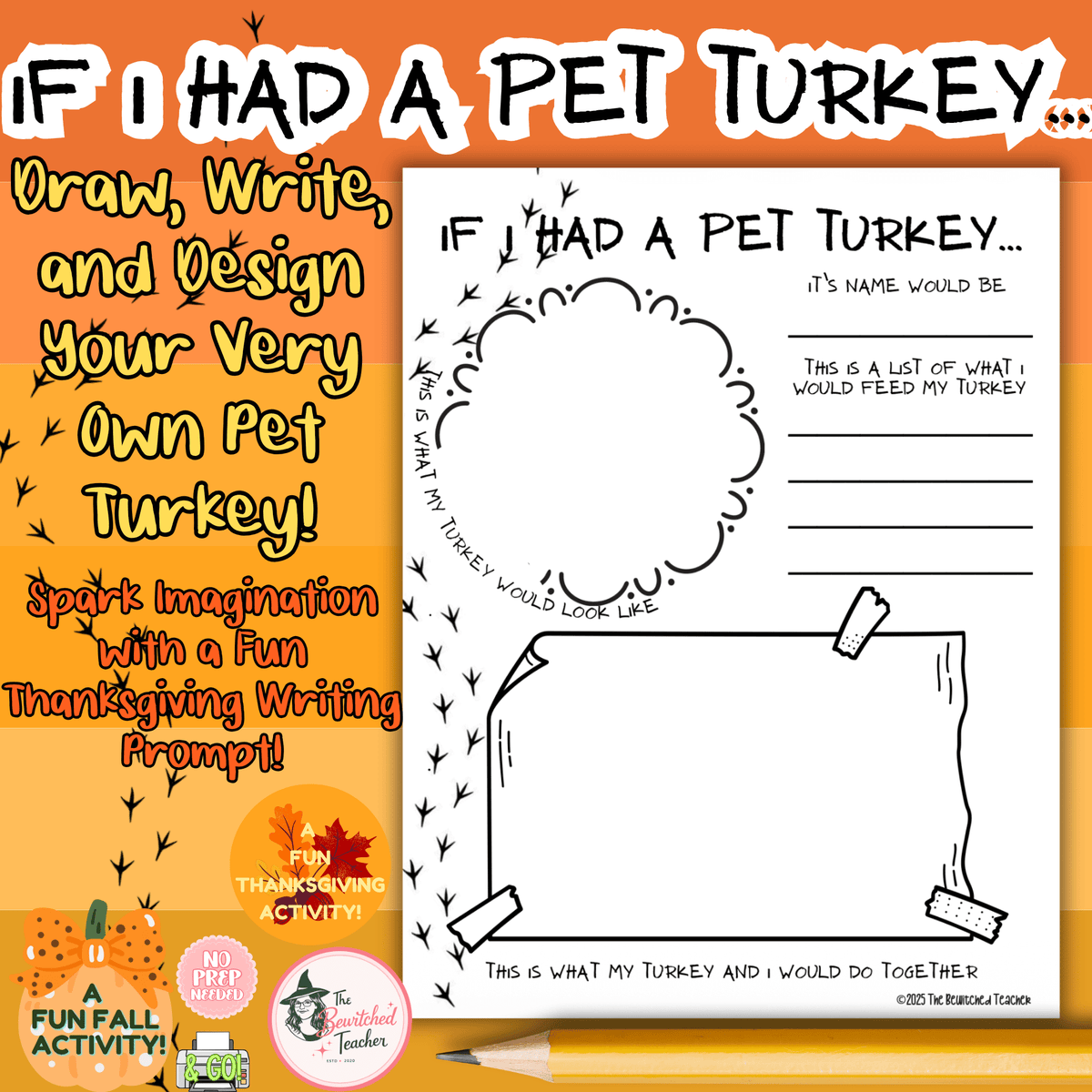 If I Had a Pet Turkey | Thanksgiving Writing & Creative Activity