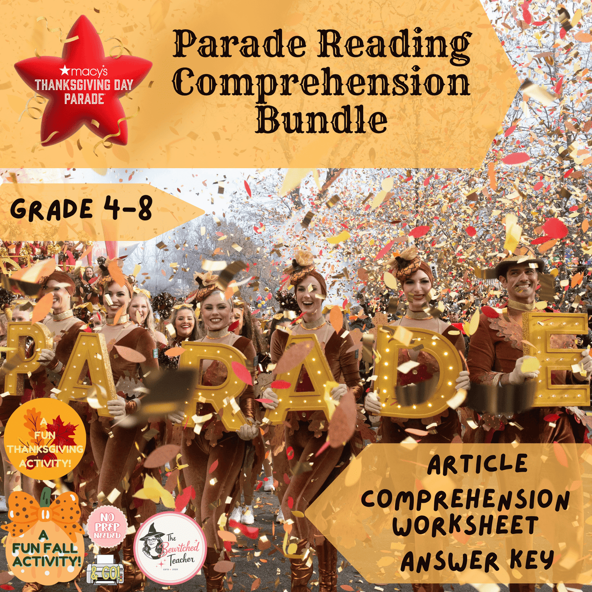 Macy’s Thanksgiving Parade Nonfiction Reading Comprehension Bundle | 6 Articles