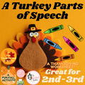 A Turkey's Parts of Speech - A Thanksgiving Coloring Activity Worksheet