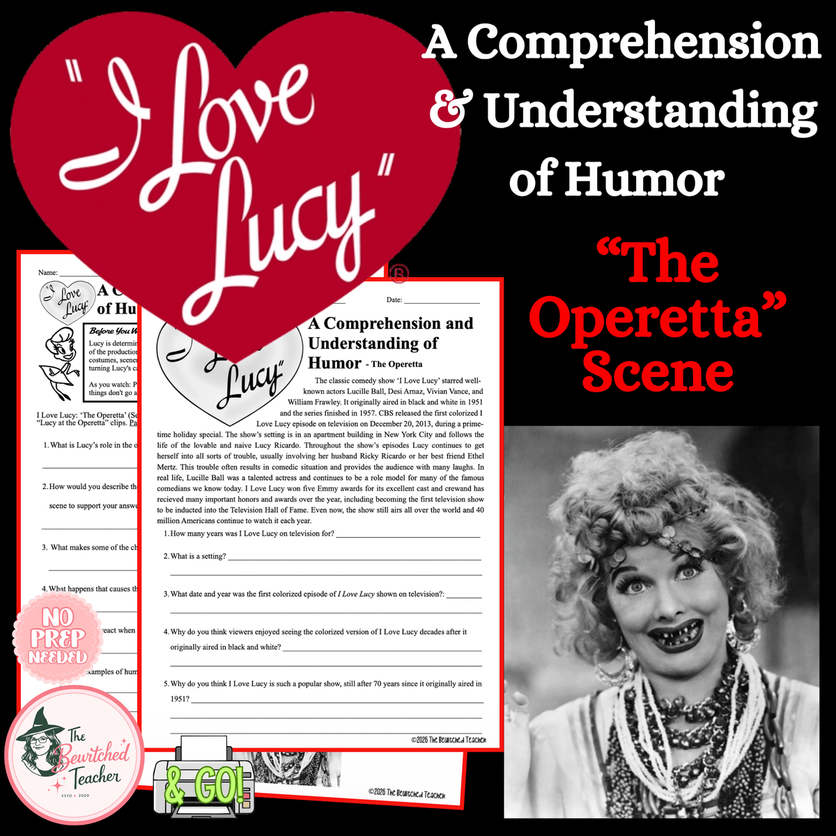 I Love Lucy: “The Operetta” | Comprehension & Humor Activity