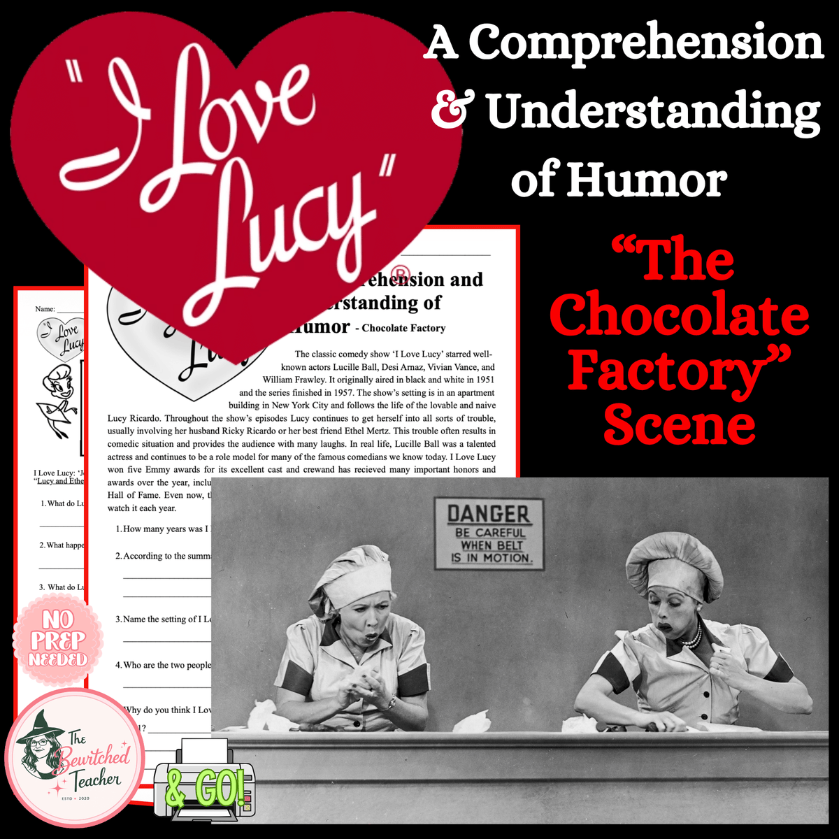 I Love Lucy: Chocolate Factory – Comprehension & Understanding of Humor Activity
