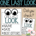 One Last Look | Before Turning In Work Classroom Sign