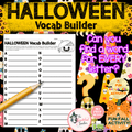 Halloween A–Z Vocabulary Builder | Halloween Alphabet Word Challenge