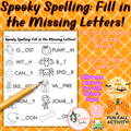 Spooky Spelling: Halloween Fill-in-the-Missing-Letters Activity