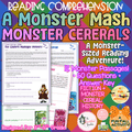 Monster Cereal Reading Comprehension | 12 Fiction & Nonfiction Passages | Grades 3–5