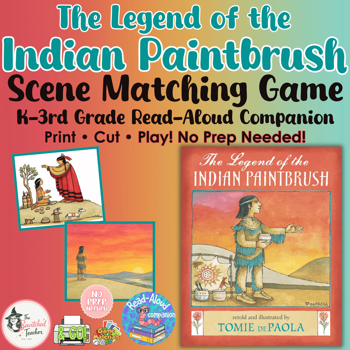 The Legend of the Indian Paintbrush Scene Matching Game | Tomie dePaola