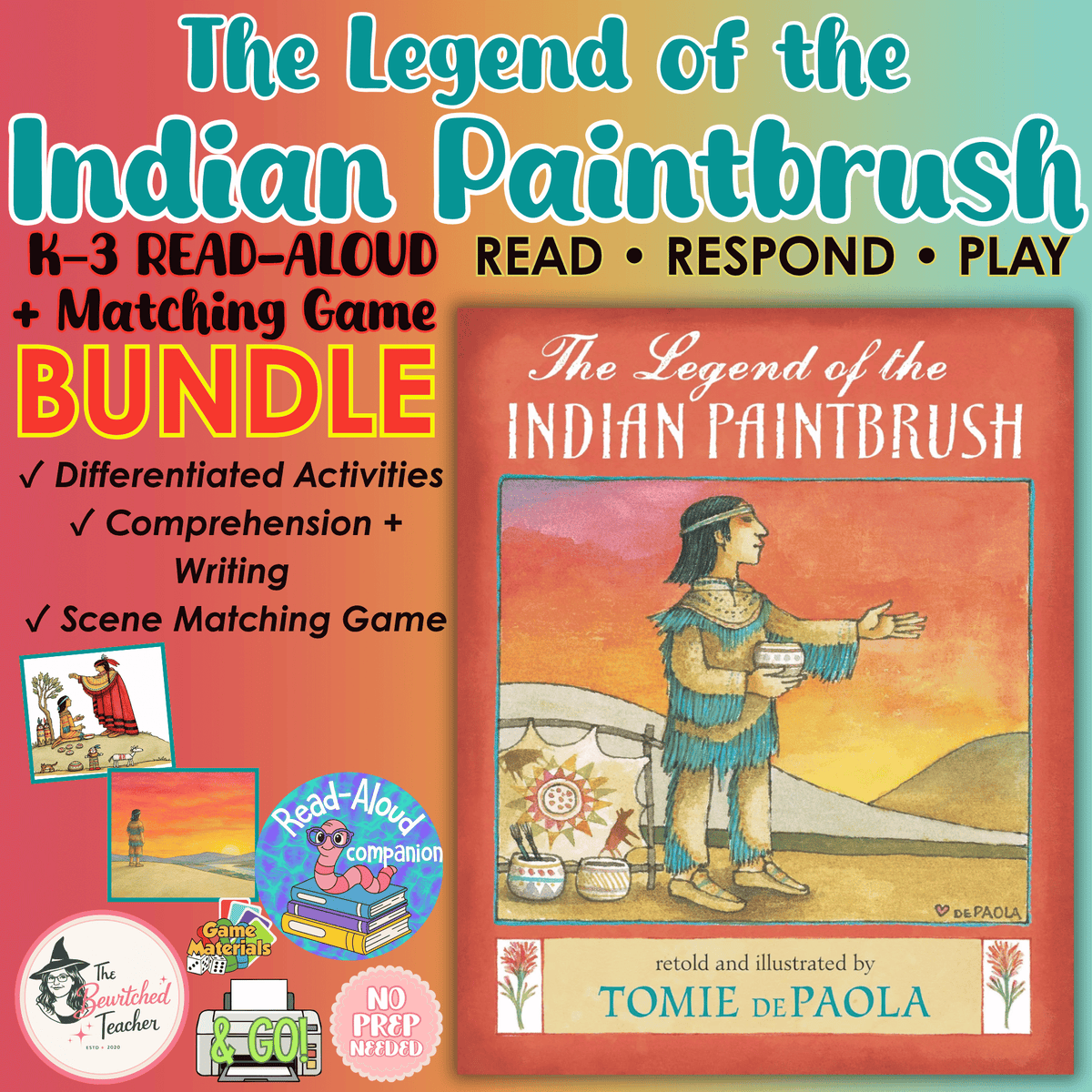 The Legend of the Indian Paintbrush Bundle | Activities & Scene Matching Game | K–3