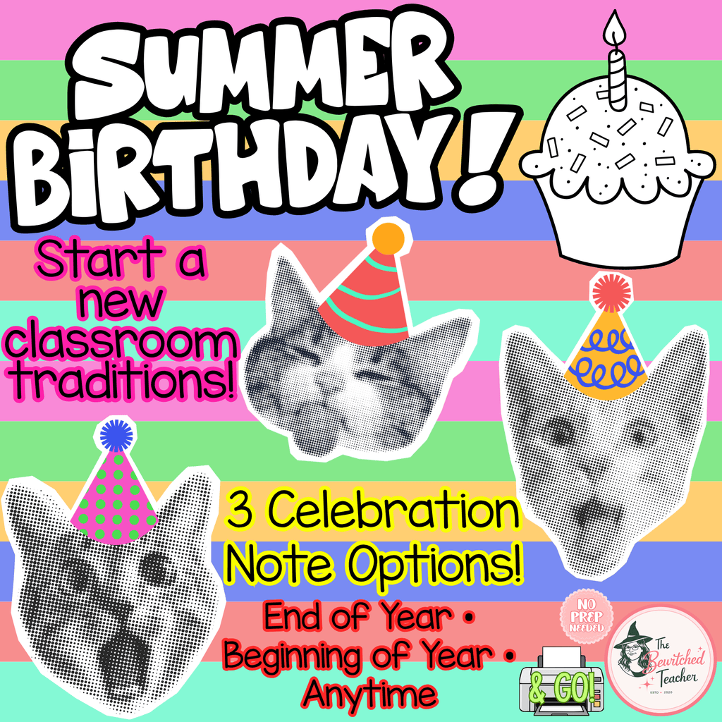 Summer Birthday Celebration Notes | Summer Birthday Treat Letter & Parent Slip