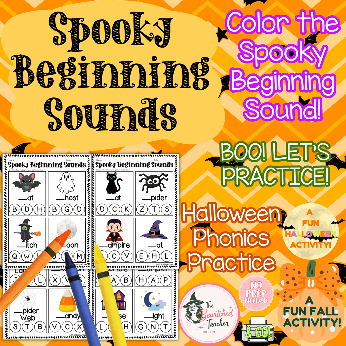 Spooky Beginning Sounds | Halloween Beginning Sound Worksheets