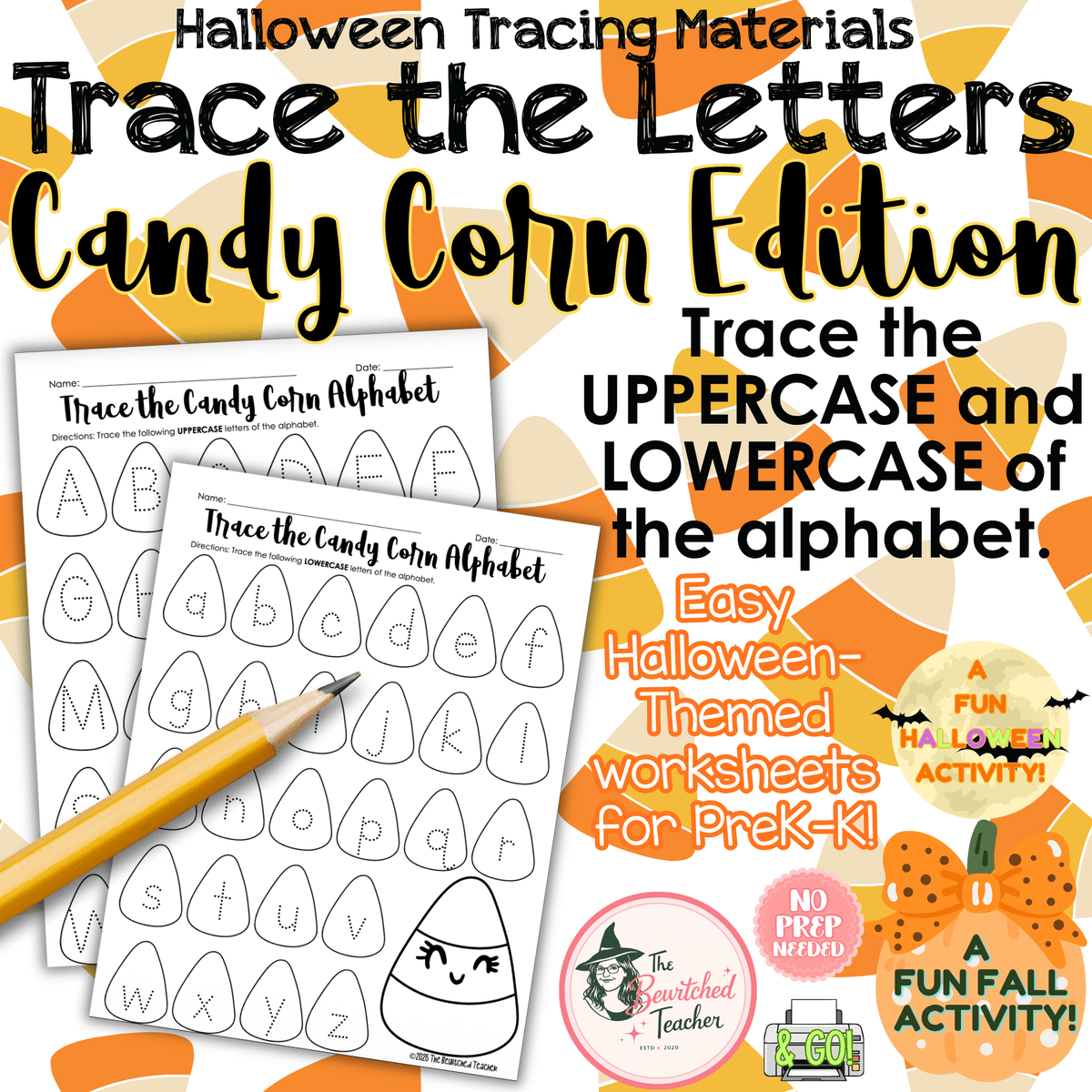 Halloween Trace the Letters | Candy Corn Alphabet Tracing | Upper & Lower