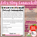 Parent Communication Form | Back to School Family Contact Information