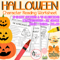 Halloween Character Reading Comprehension Worksheets | Kindergarten & 1st Grade