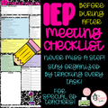 IEP Meeting Checklist for Special Ed. | Before, During & After Meeting Planner