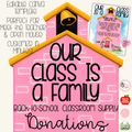 Our Class Is a Family-inspired Supply Donation Display | Editable Canva Template