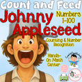 Count & Feed Johnny Appleseed | Apple Counting Math Center | Numbers 1–100