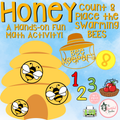 Honey Count & Place: Bee Counting Mats | Numbers 1-20 | Math Center