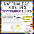 National Day Detectives: September Daily Grammar & Editing Practice | 3rd-5th Grade
