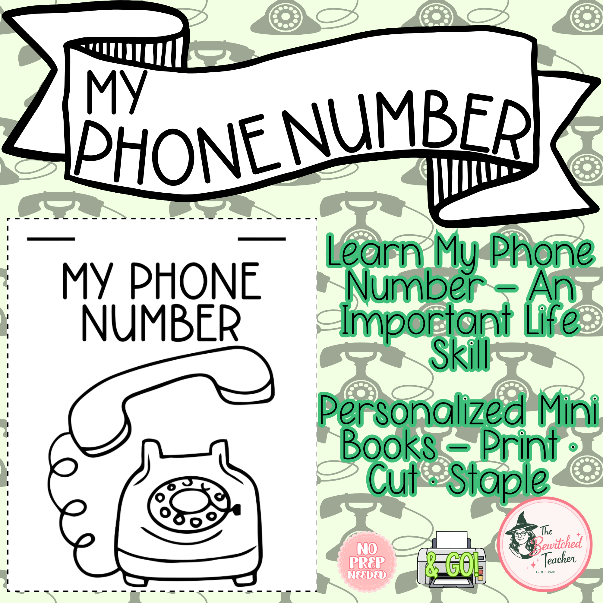 My Phone Number Booklet | Emergency Contact Number Practice for Preschool & KG