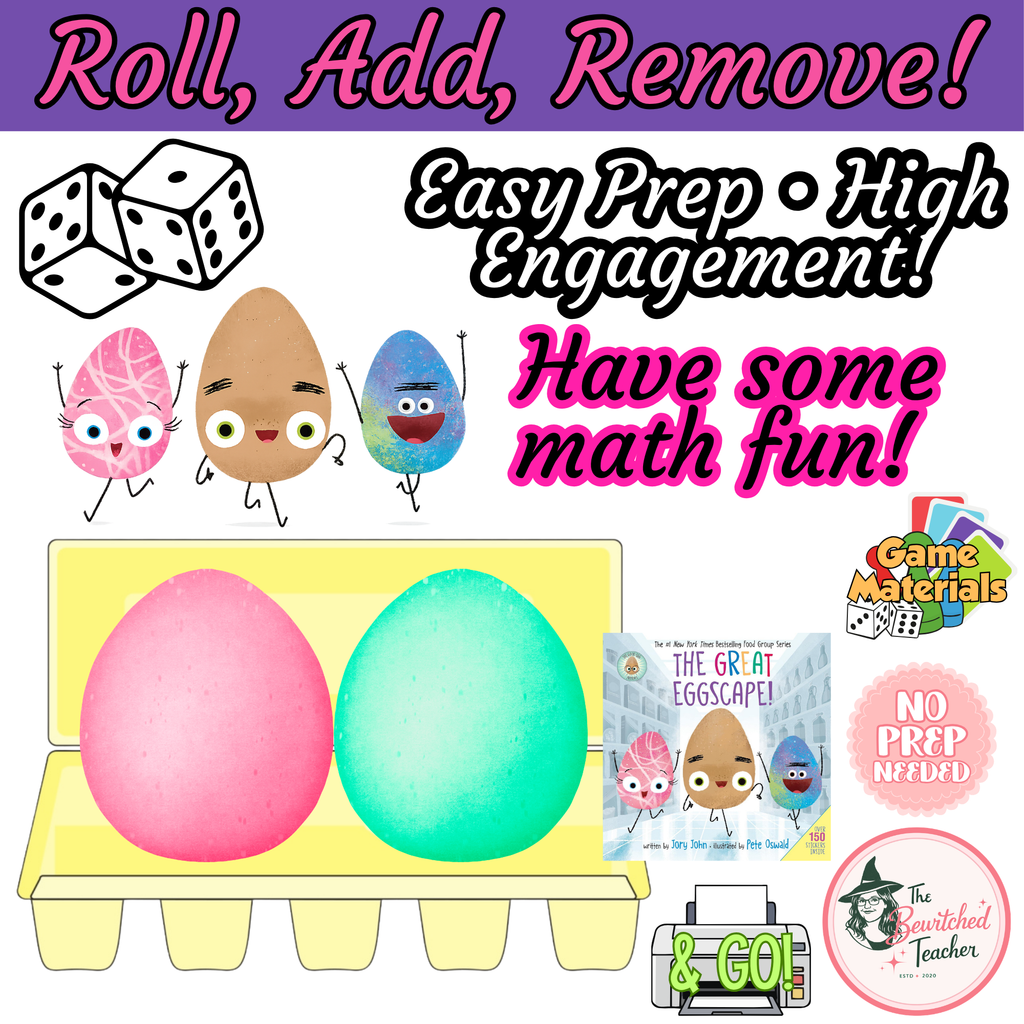 The Great Eggscape! Roll & Remove Addition Game