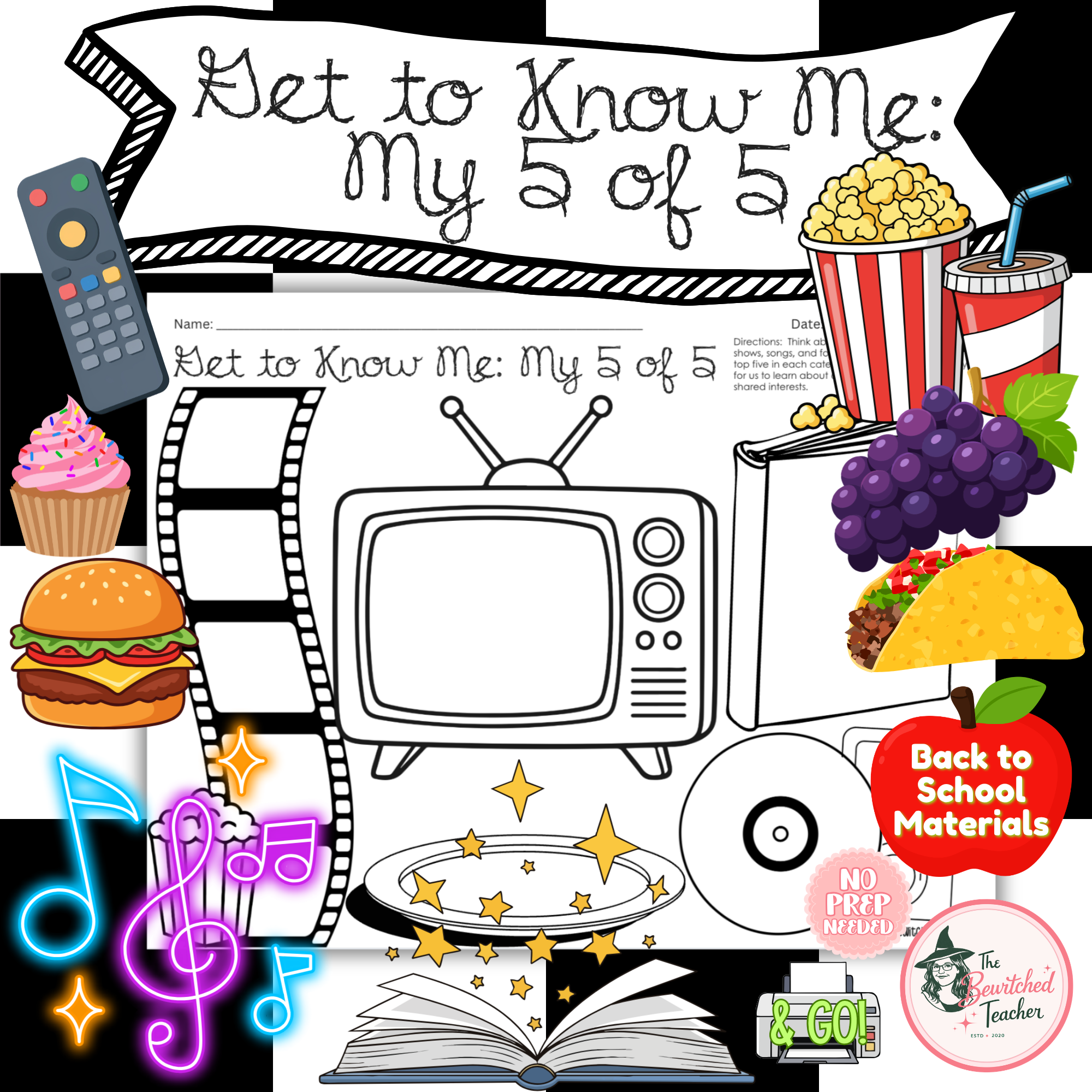 Get to Know Me: My 5 of 5 | Back-to-School Icebreaker Activity | All About Me