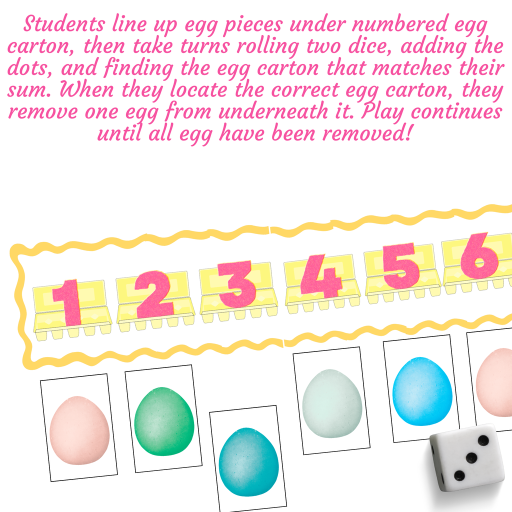The Great Eggscape! Roll & Remove Addition Game