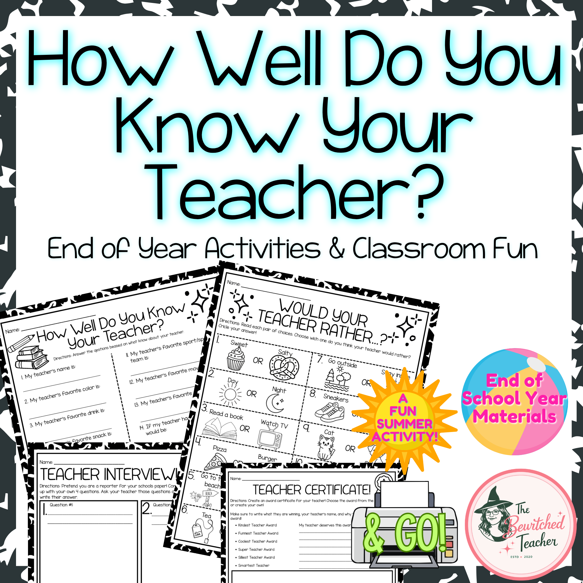 How Well Do You Know Your Teacher? | End of Year Activities & Classroom Fun