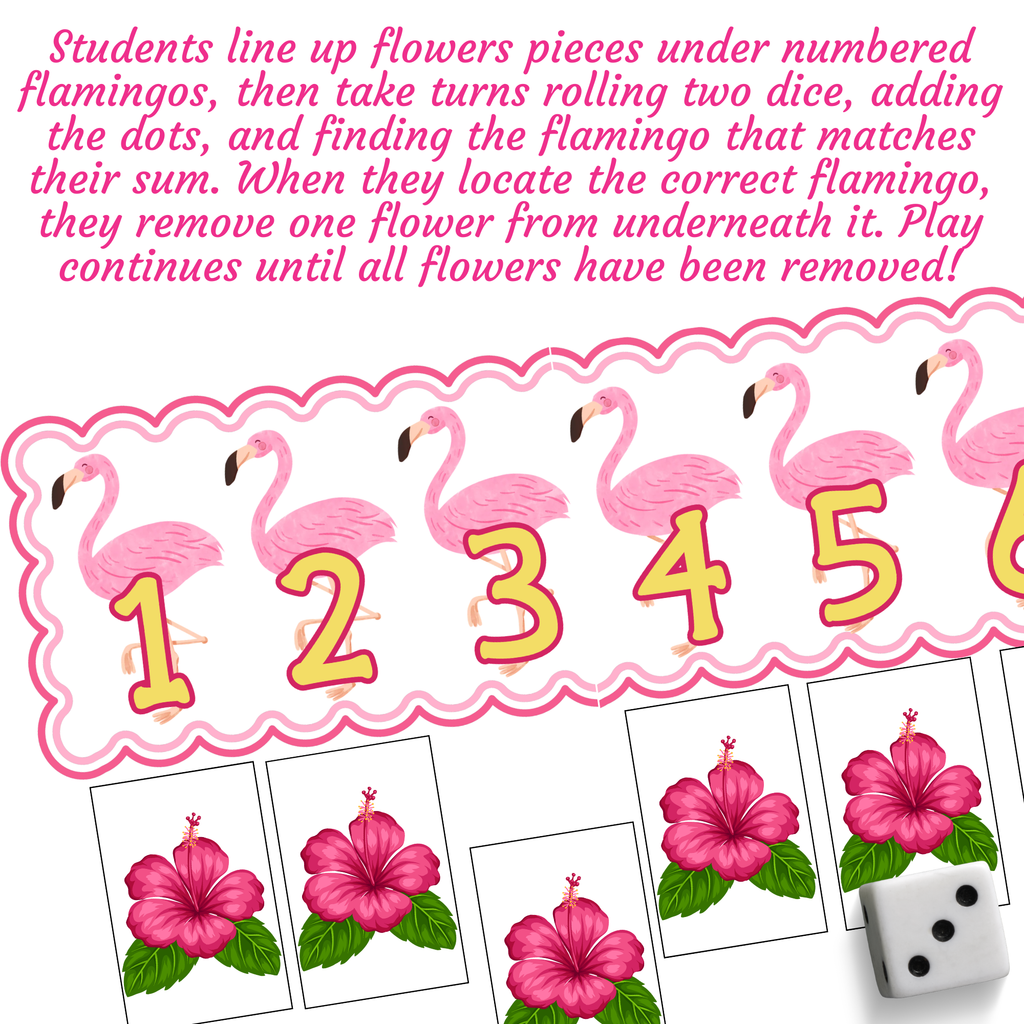 Flamingo Roll & Remove Addition Game