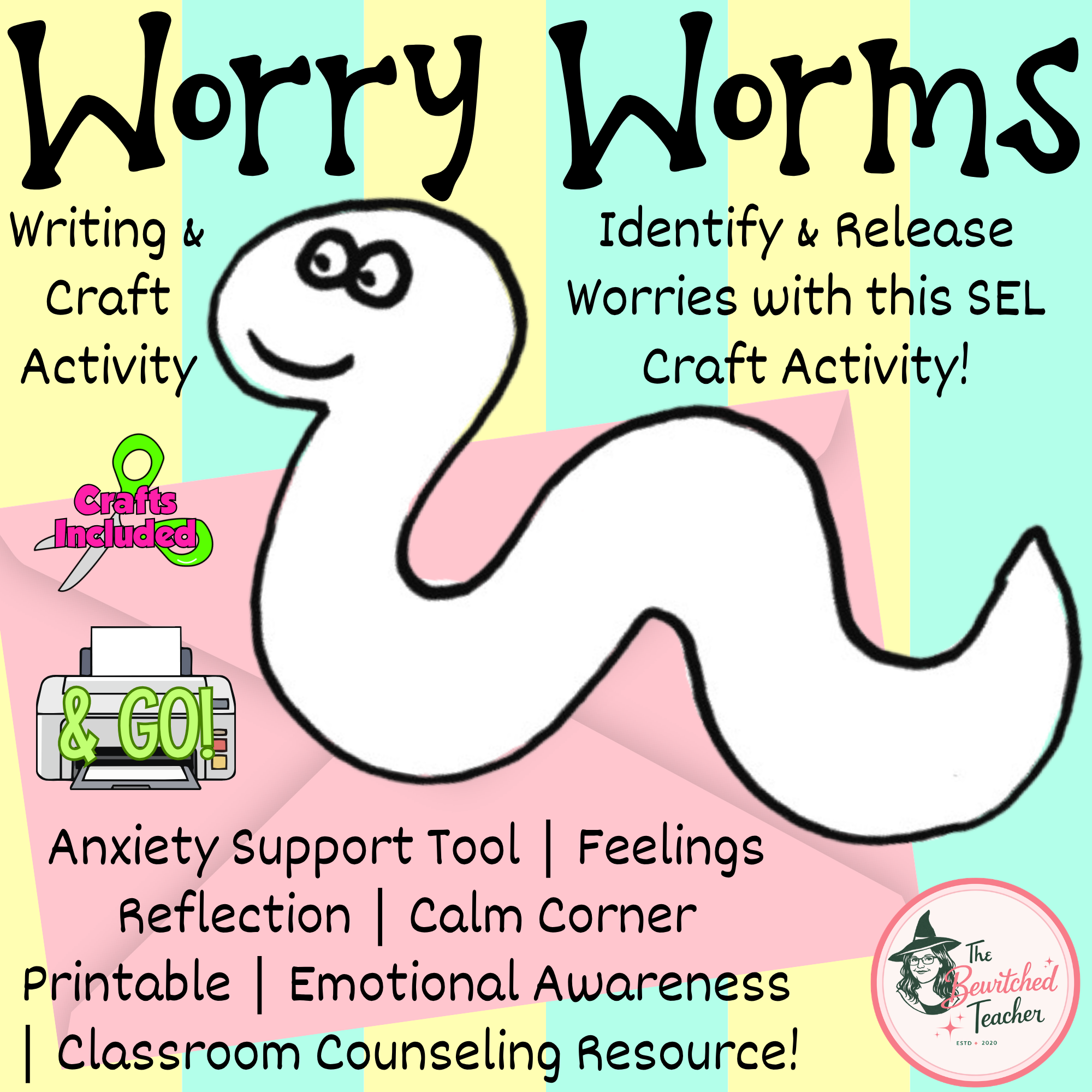 Worry Worms SEL Activity | Anxiety & Feelings Coping Craft | SEL Printable