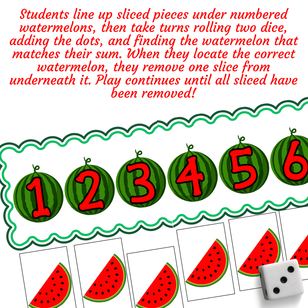 Watermelon Roll & Remove | Fruit-Themed Addition Game