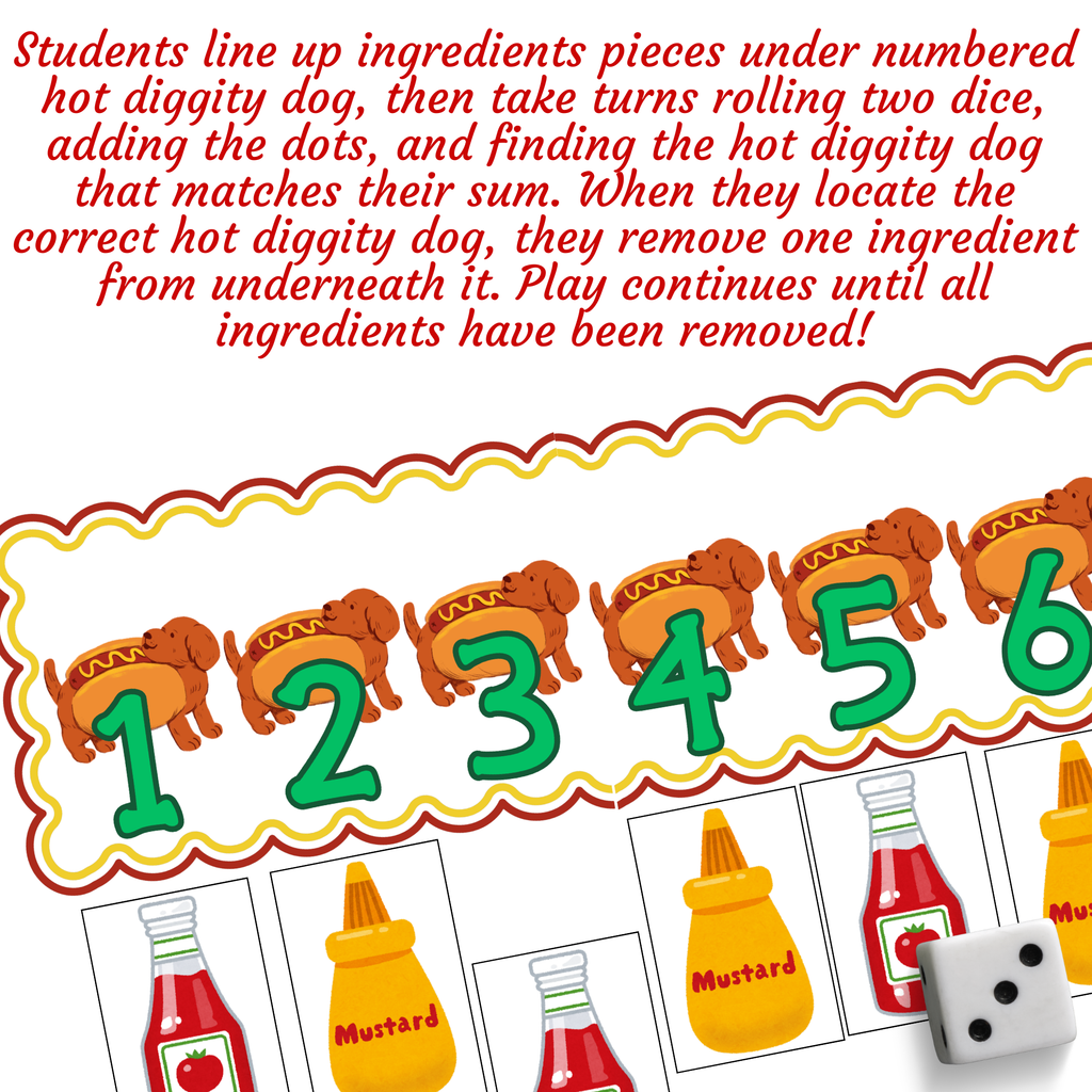 Hot Diggity Dog! Roll & Remove | Food-Themed Addition Game