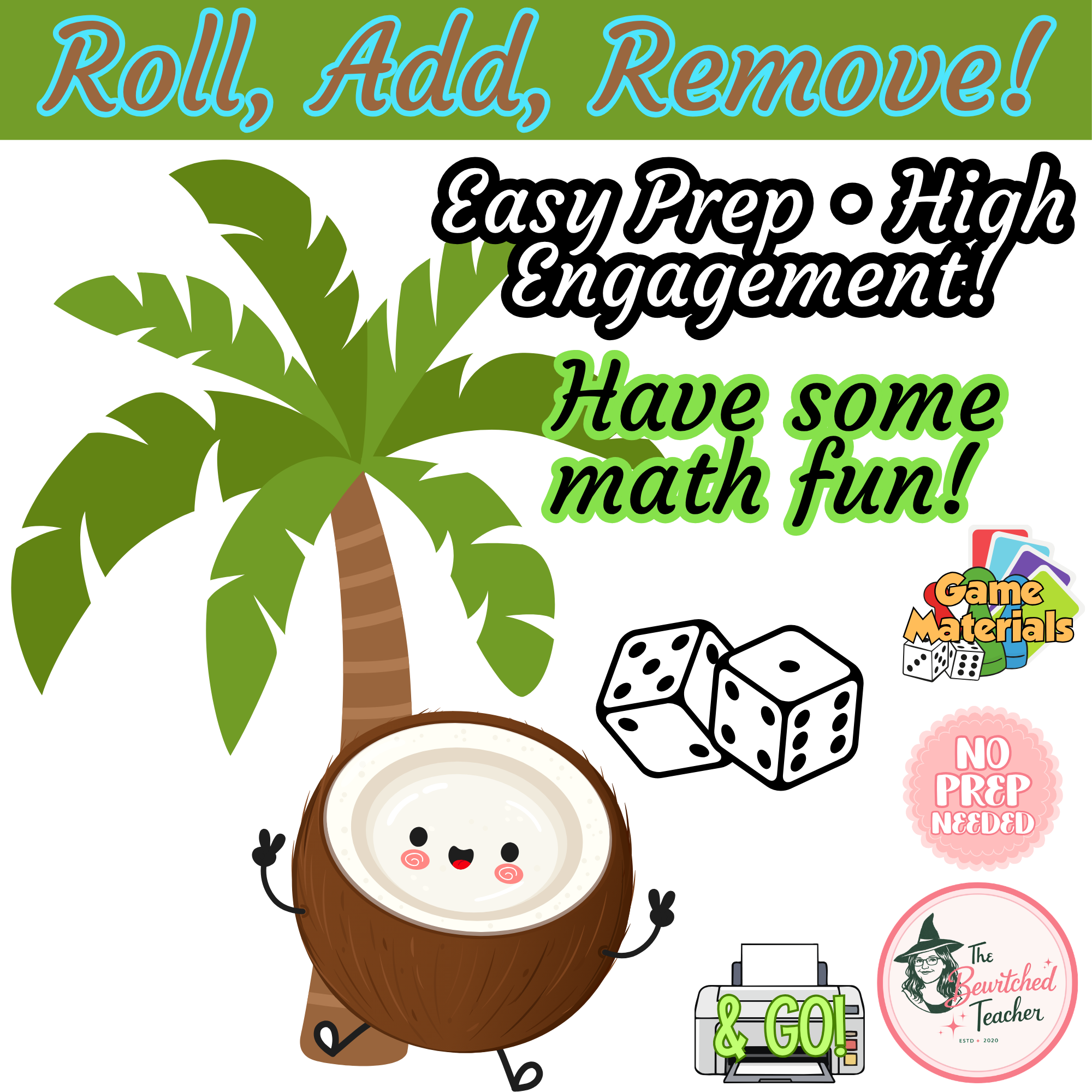 Coconut Roll & Remove | Summer-Themed Addition Game