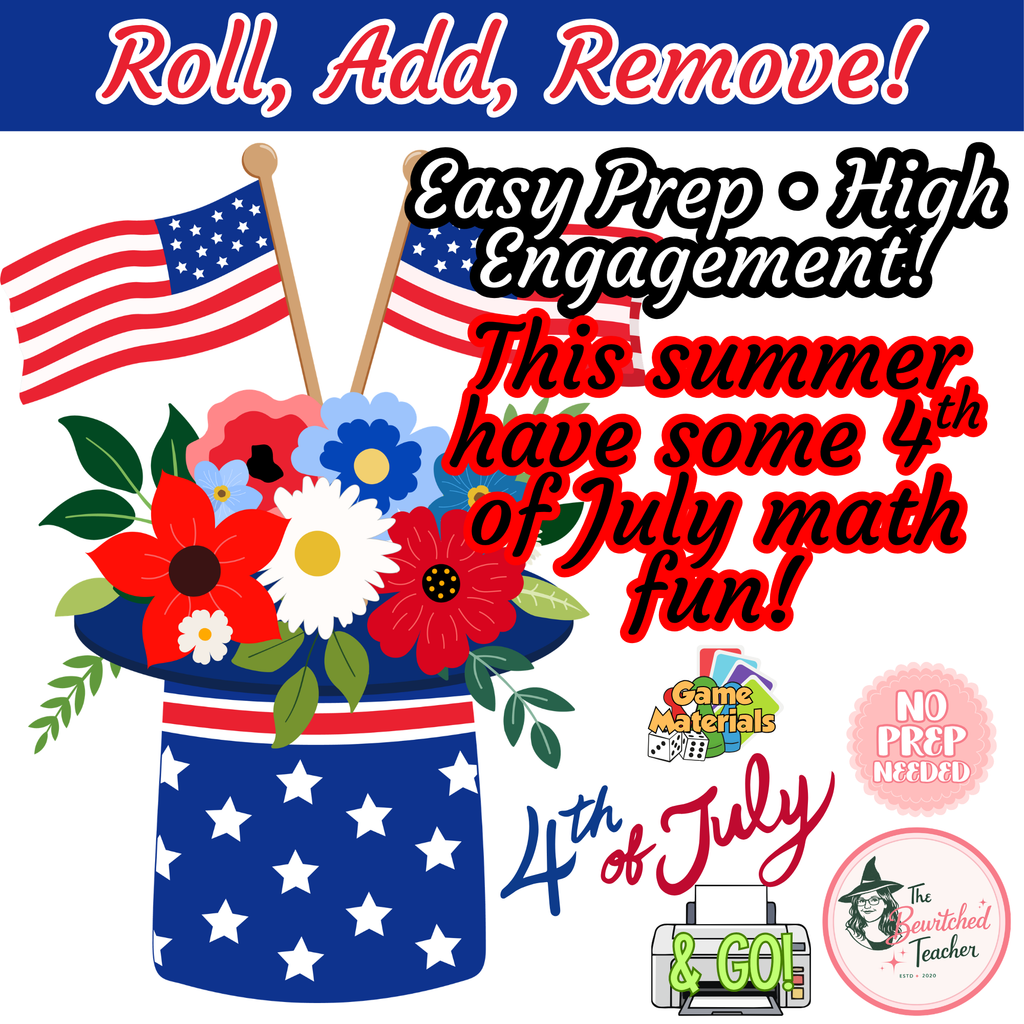 4th of July Icon Roll & Remove | 4th of July-Themed Addition Game