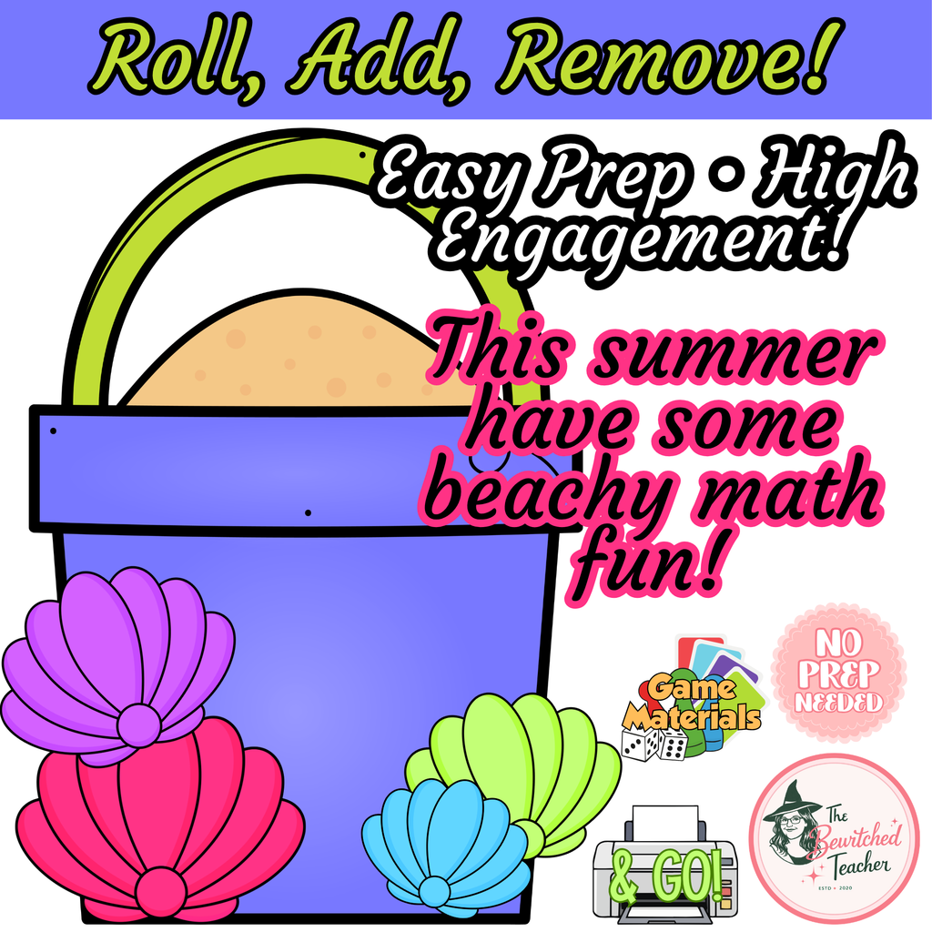 Seashell Collection Roll & Remove | Beach-Themed Addition Game