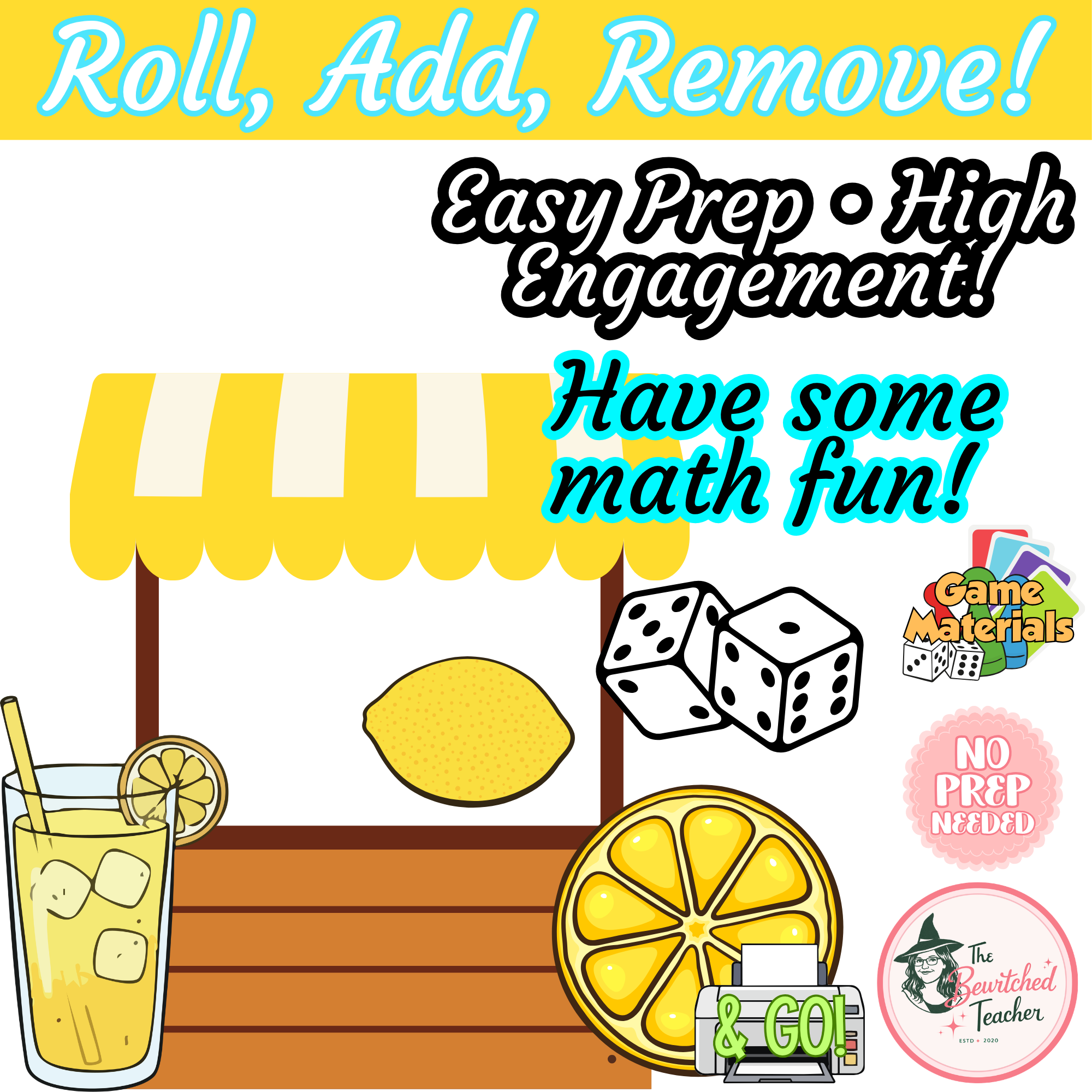 Lemonade Roll & Remove | Summer-Themed Addition Game