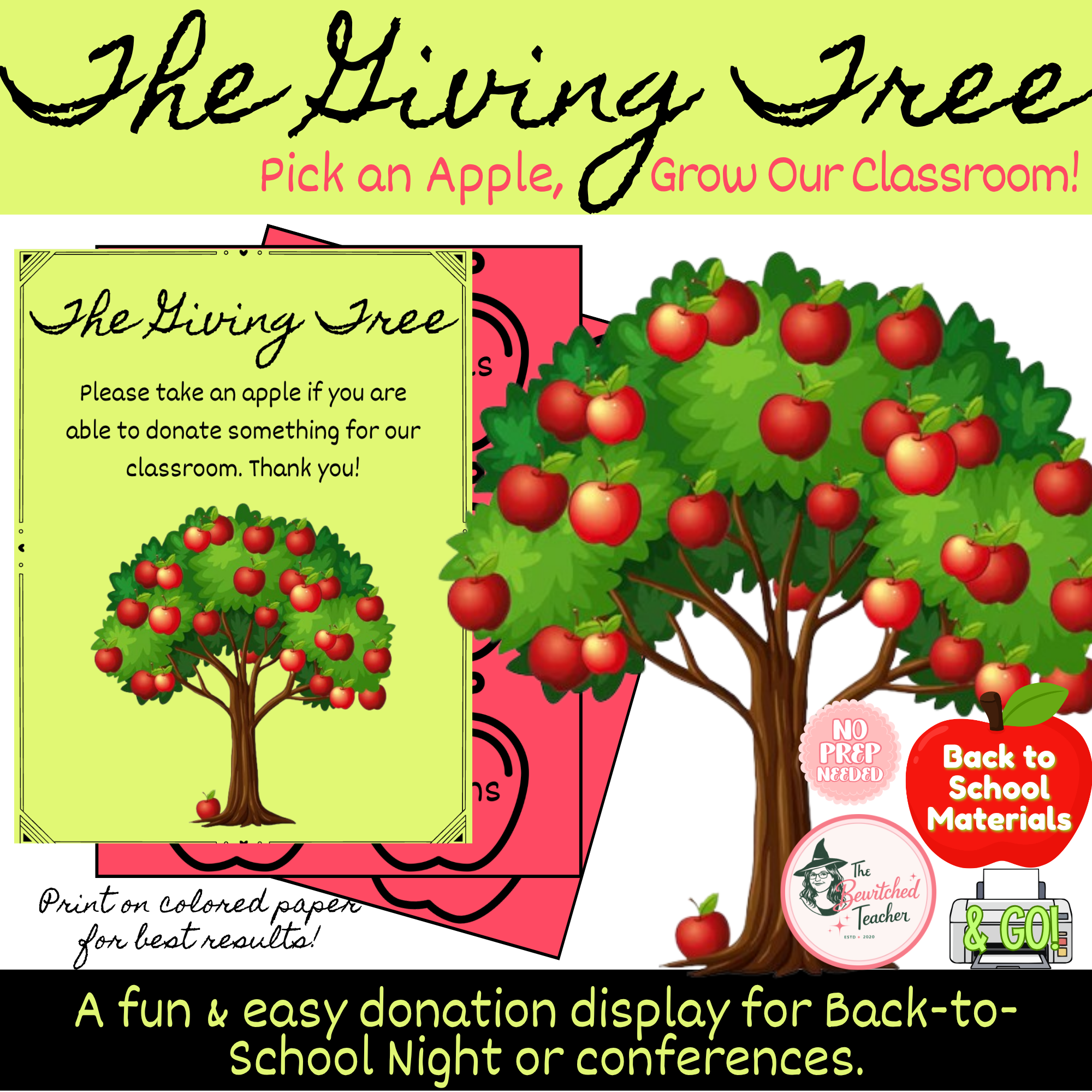 The Giving Tree – Classroom Donation Display for Back-to-School Night & More!