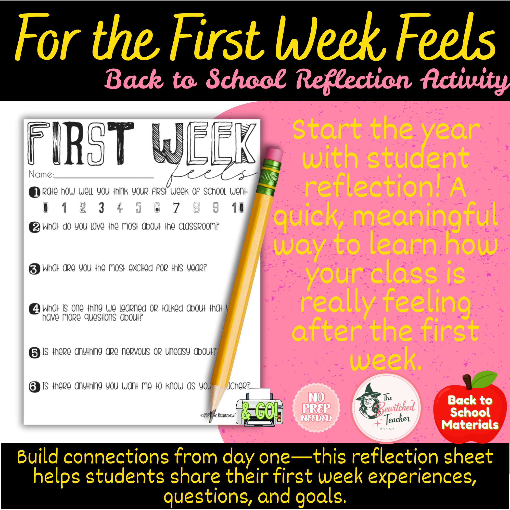 First Week Feels – Back to School Reflection Activity