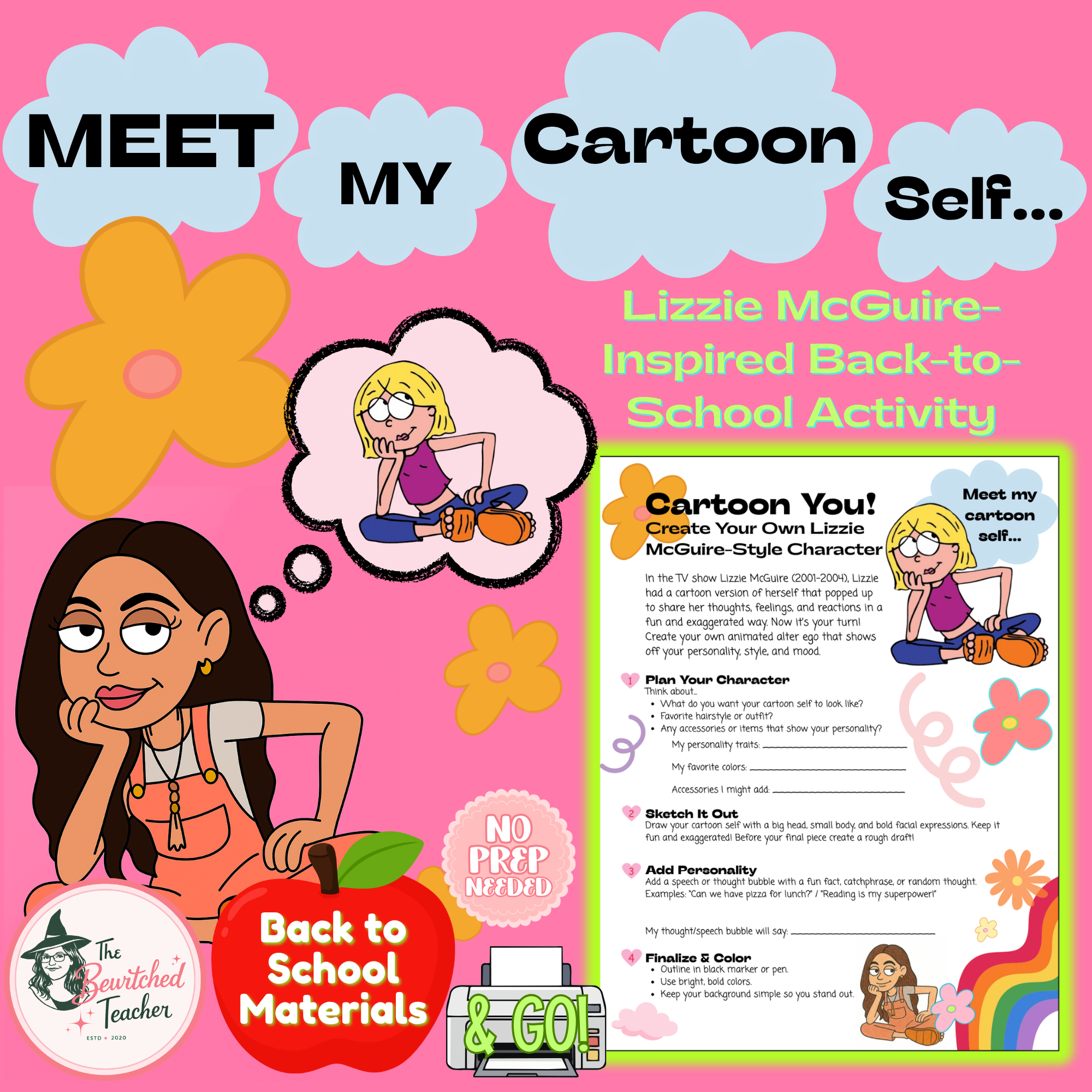Cartoon You! – Lizzie McGuire-Style Back-to-School Self-Portrait Activity