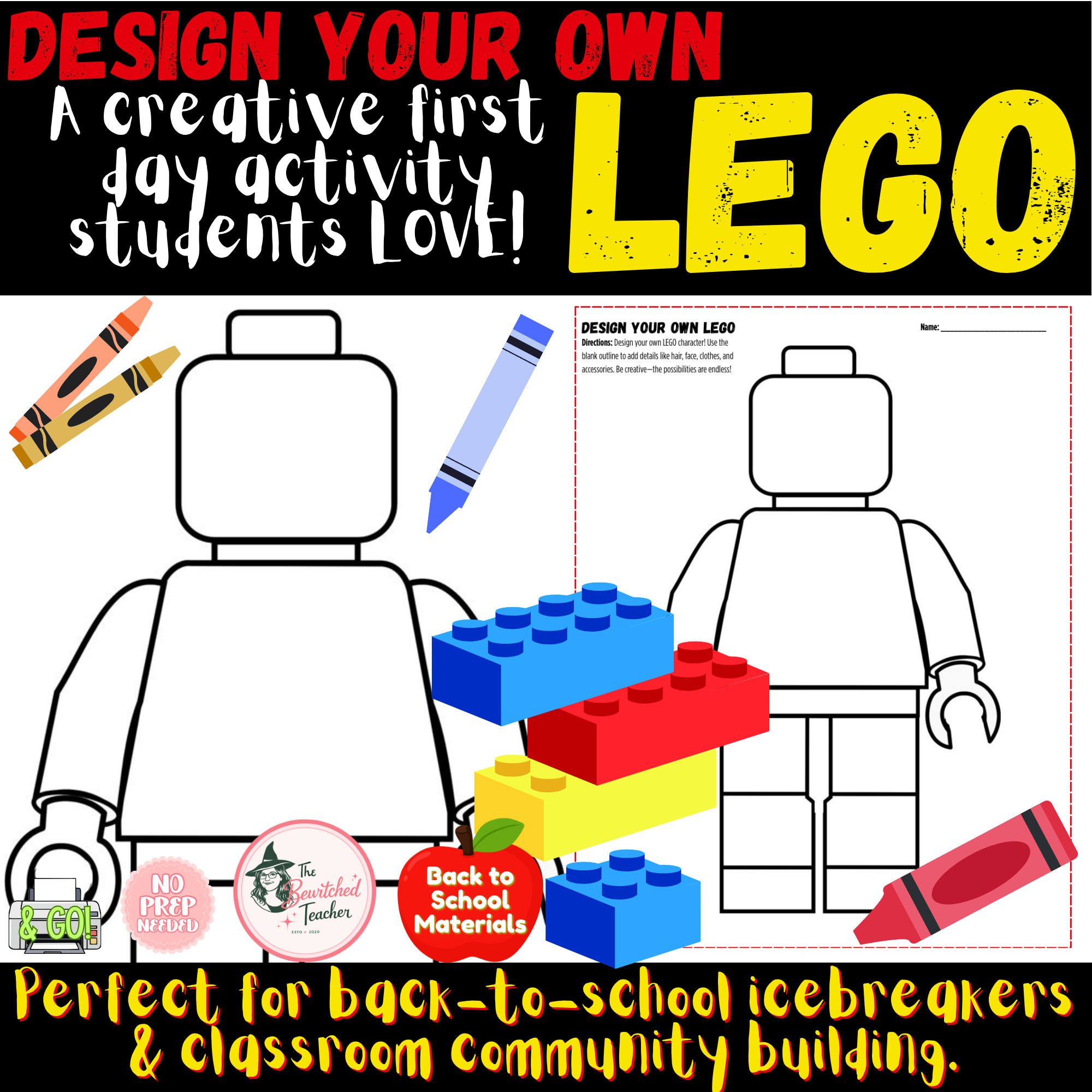 Back-to-School LEGO Character Activity | First Day of School Icebreaker