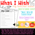 What I Wish My Teacher Knew | Back to School Student Survey