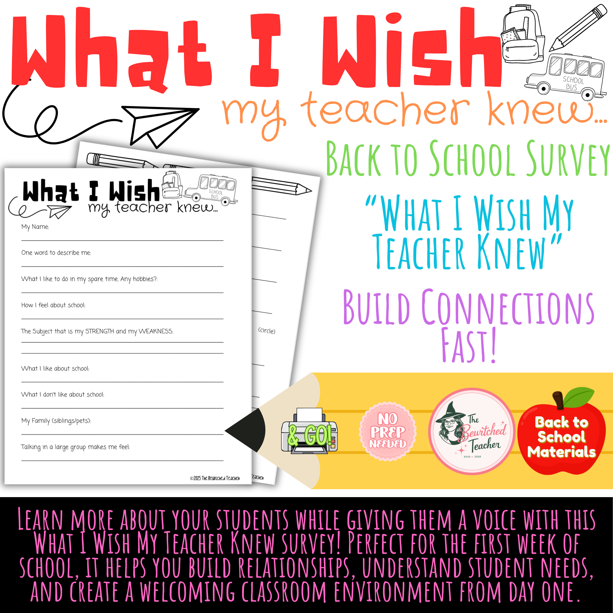 What I Wish My Teacher Knew | Back to School Student Survey