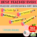 Best Teacher Ever! Pencil Gift Tag | Teacher Appreciation Printable