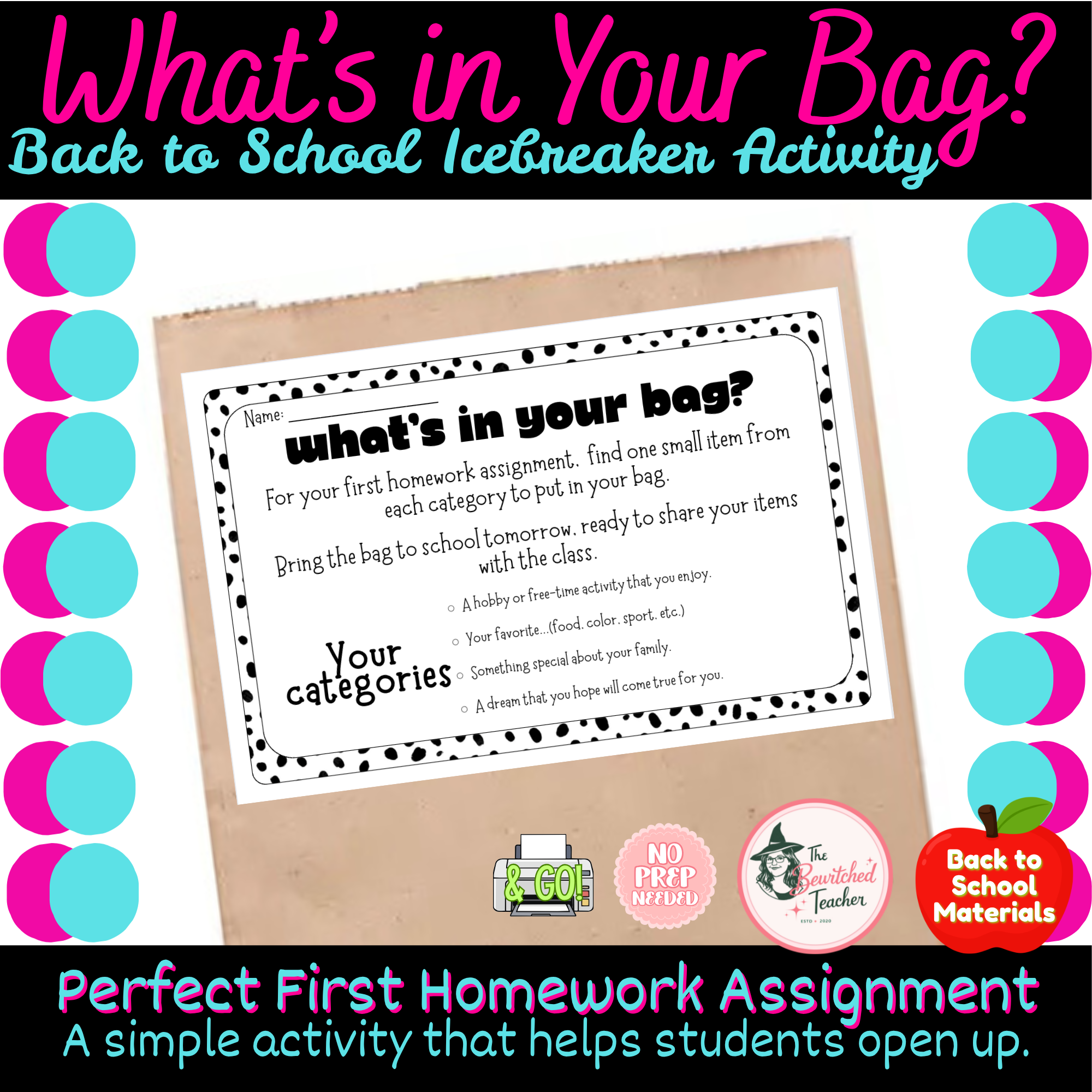 What’s in Your Bag? – Back to School Icebreaker Activity