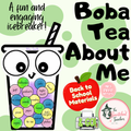 BACK-TO-SCHOOL - Boba Tea About Me Icebreaker Activity