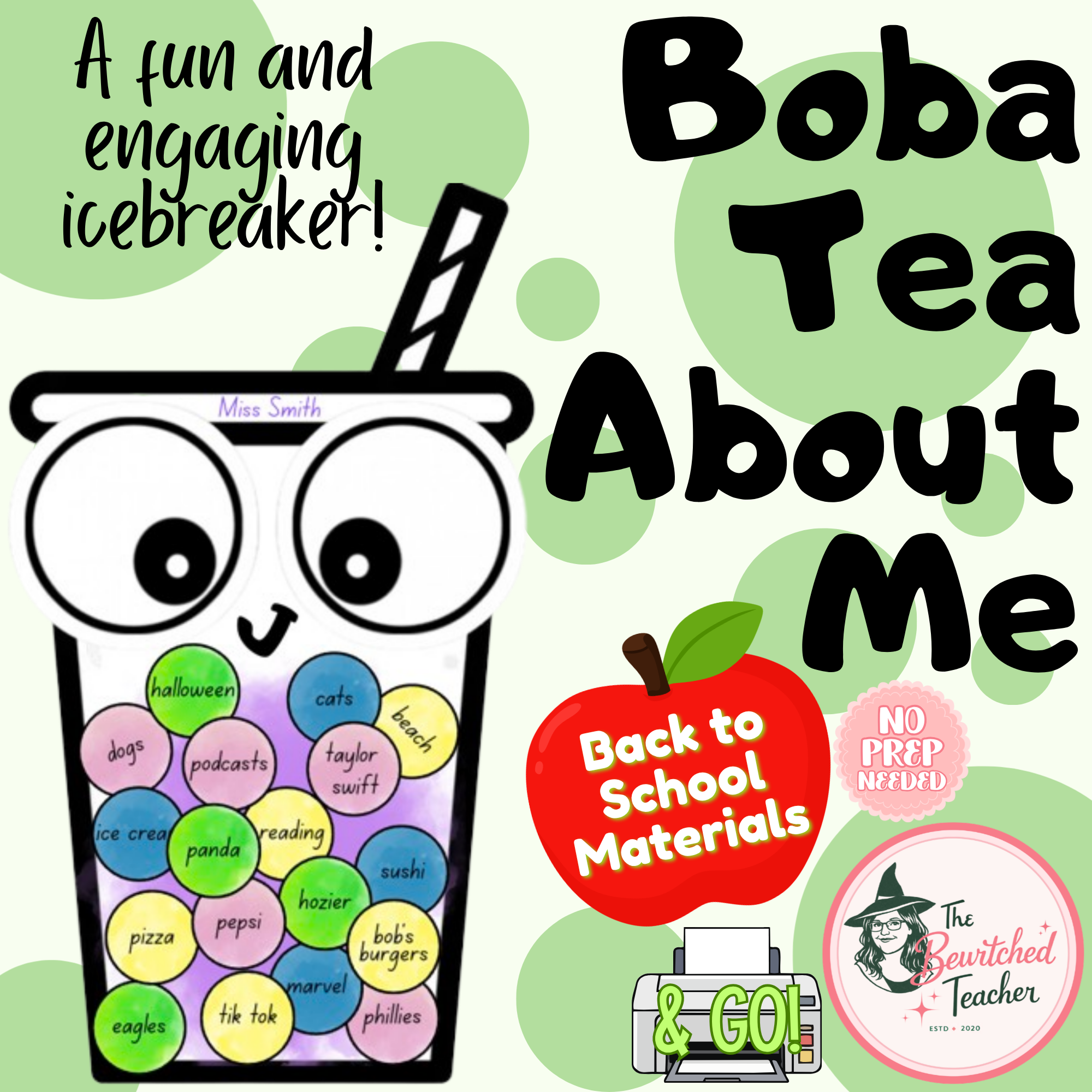 BACK-TO-SCHOOL - Boba Tea About Me Icebreaker Activity