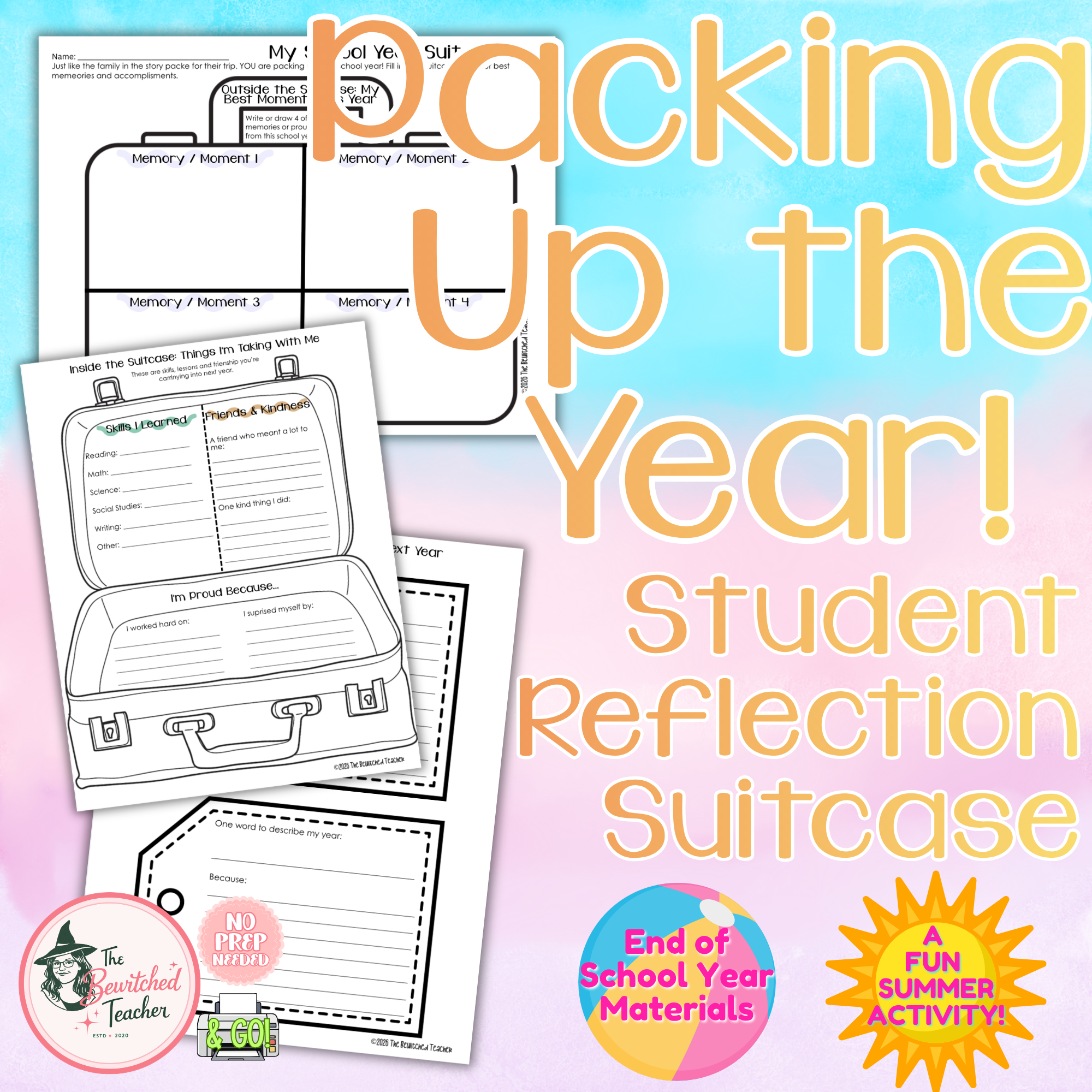 Packing Up the Year! Student Reflection Suitcase | An End of Year Activity